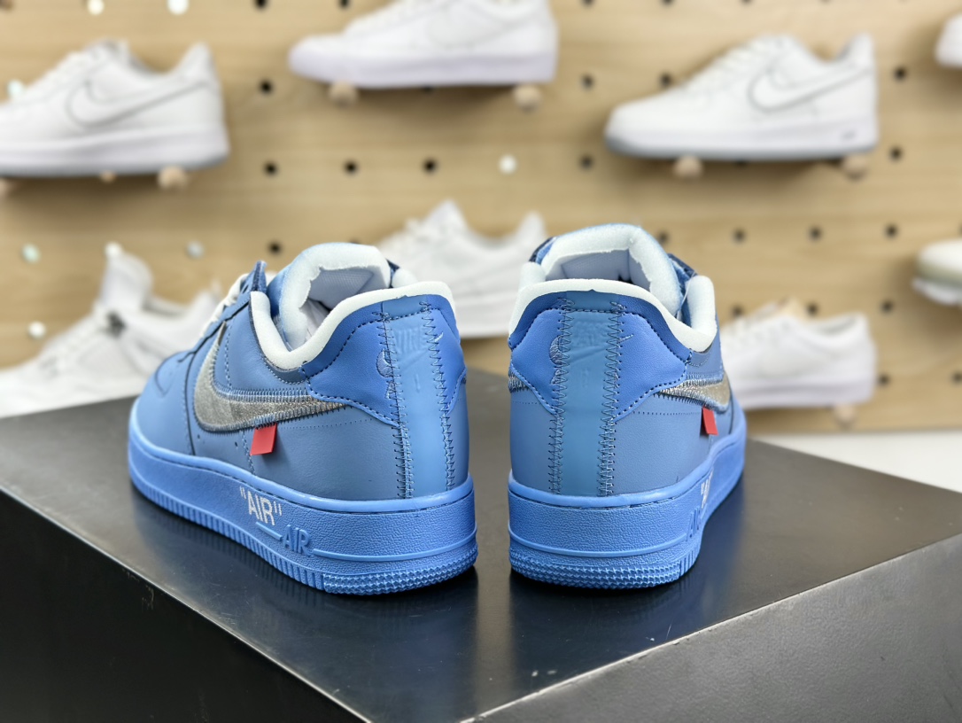 VIRGIL ABLOH (Chicago Museum of Contemporary Art) x Off-White x Nike Air Force 1'07 Low”MCA University Blue”空军一号板鞋“OW北卡蓝银钩”CI1173-400