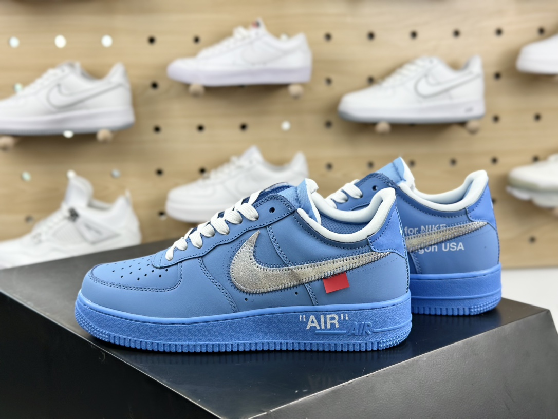 VIRGIL ABLOH (Chicago Museum of Contemporary Art) x Off-White x Nike Air Force 1'07 Low”MCA University Blue”空军一号板鞋“OW北卡蓝银钩”CI1173-400