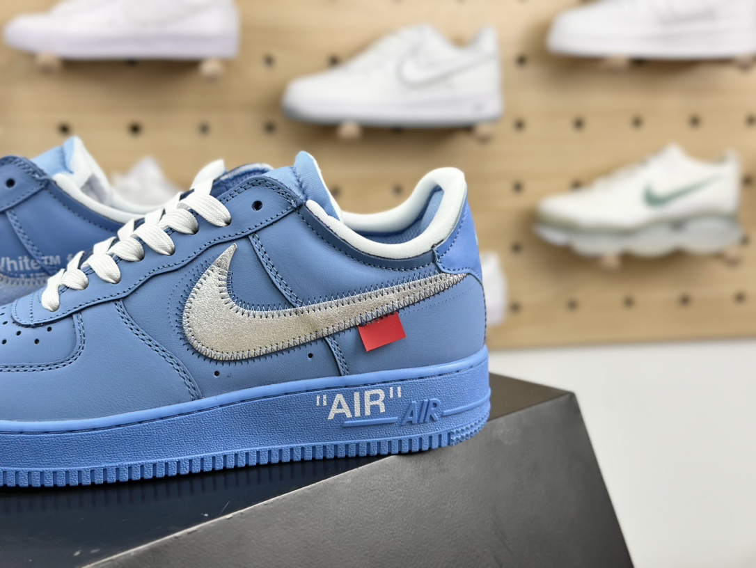 VIRGIL ABLOH (Chicago Museum of Contemporary Art) x Off-White x Nike Air Force 1'07 Low”MCA University Blue”空军一号板鞋“OW北卡蓝银钩”CI1173-400