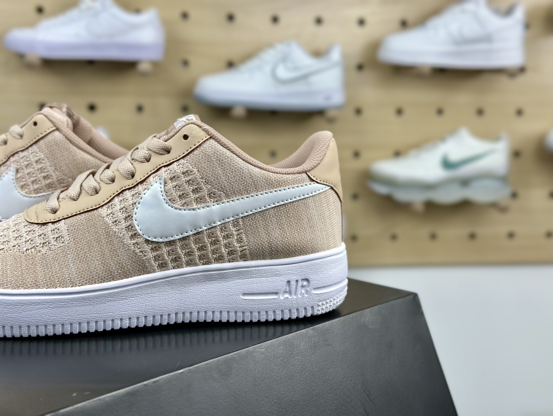 耐克Nike Air Force 1 Low Flyknit”Sand”2.0代空军一号板鞋“针织卡其沙粉白”CI0051-200