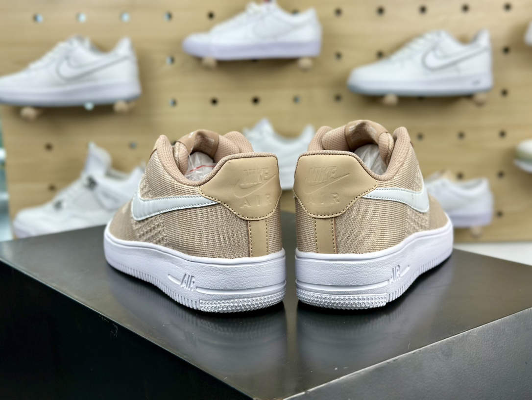 耐克Nike Air Force 1 Low Flyknit”Sand”2.0代空军一号板鞋“针织卡其沙粉白”CI0051-200