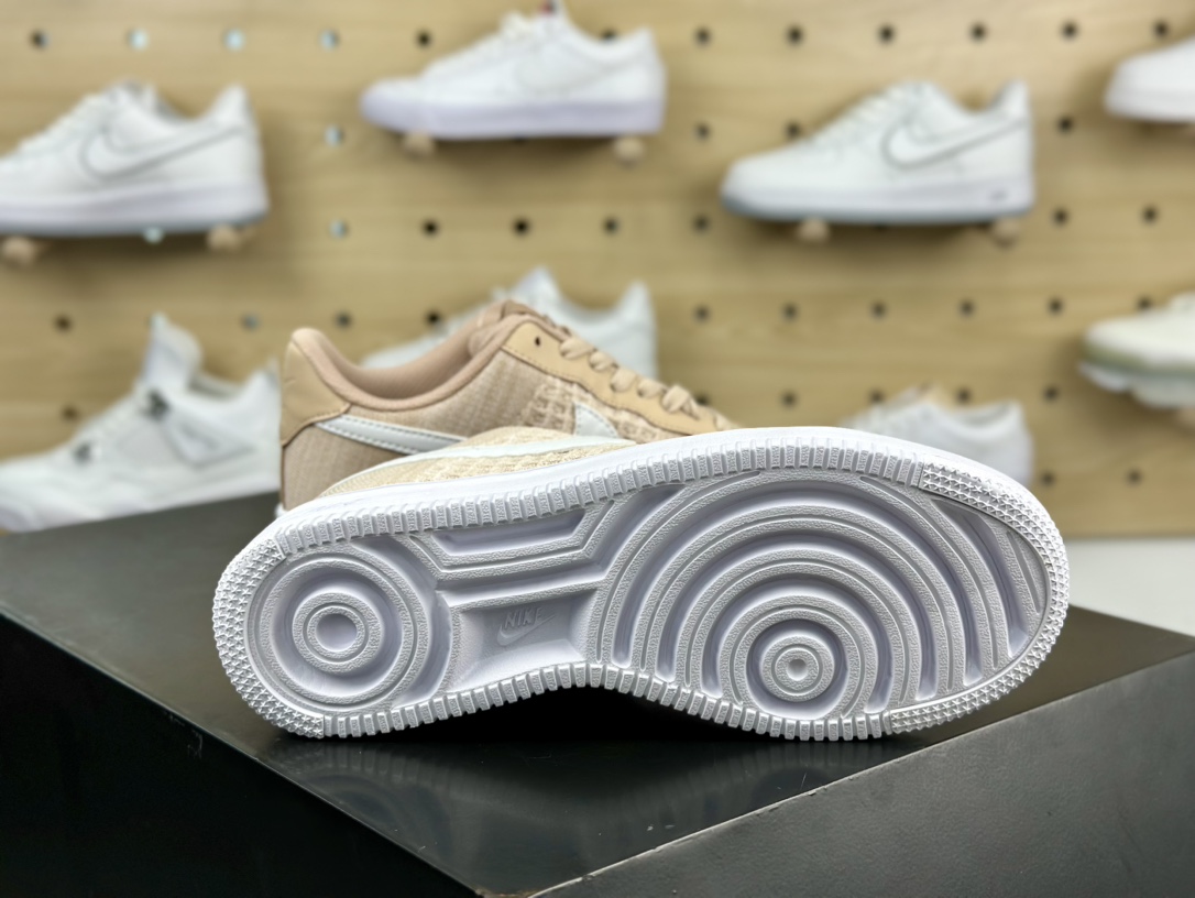 耐克Nike Air Force 1 Low Flyknit”Sand”2.0代空军一号板鞋“针织卡其沙粉白”CI0051-200