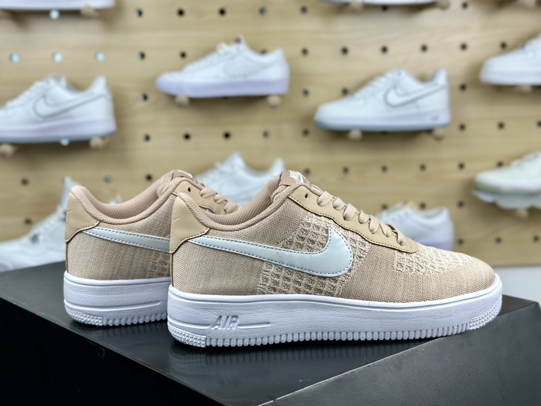 耐克Nike Air Force 1 Low Flyknit”Sand”2.0代空军一号板鞋“针织卡其沙粉白”CI0051-200