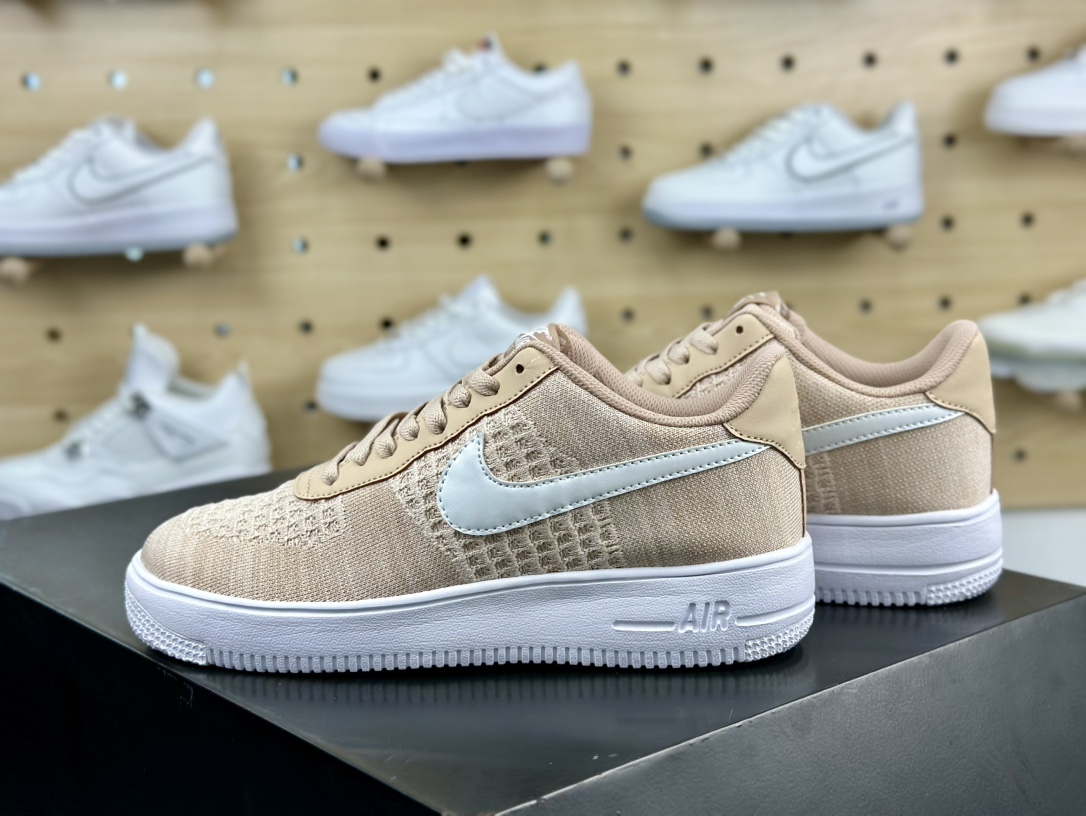 耐克Nike Air Force 1 Low Flyknit”Sand”2.0代空军一号板鞋“针织卡其沙粉白”CI0051-200