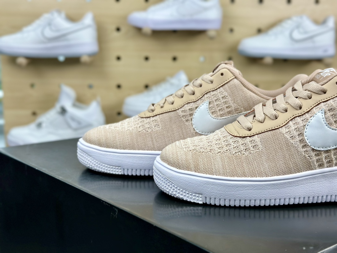 耐克Nike Air Force 1 Low Flyknit”Sand”2.0代空军一号板鞋“针织卡其沙粉白”CI0051-200