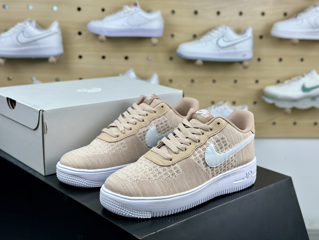 耐克Nike Air Force 1 Low Flyknit”Sand”2.0代空军一号板鞋“针织卡其沙粉白”CI0051-200