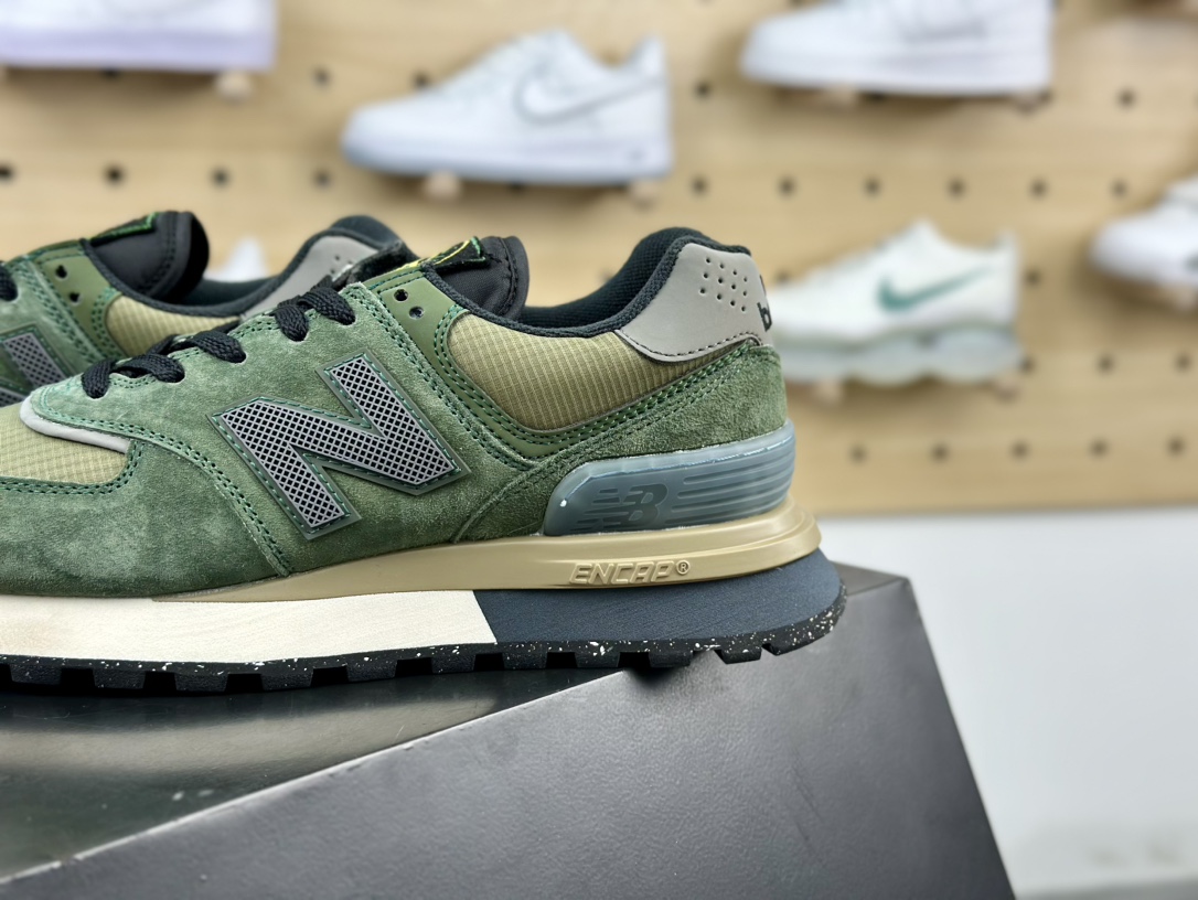 石头岛Stone Island x NB新百伦New Balance U574”Dark Green”升级版系列低帮慢跑鞋“联名深绿黑卡其”U574LGIL