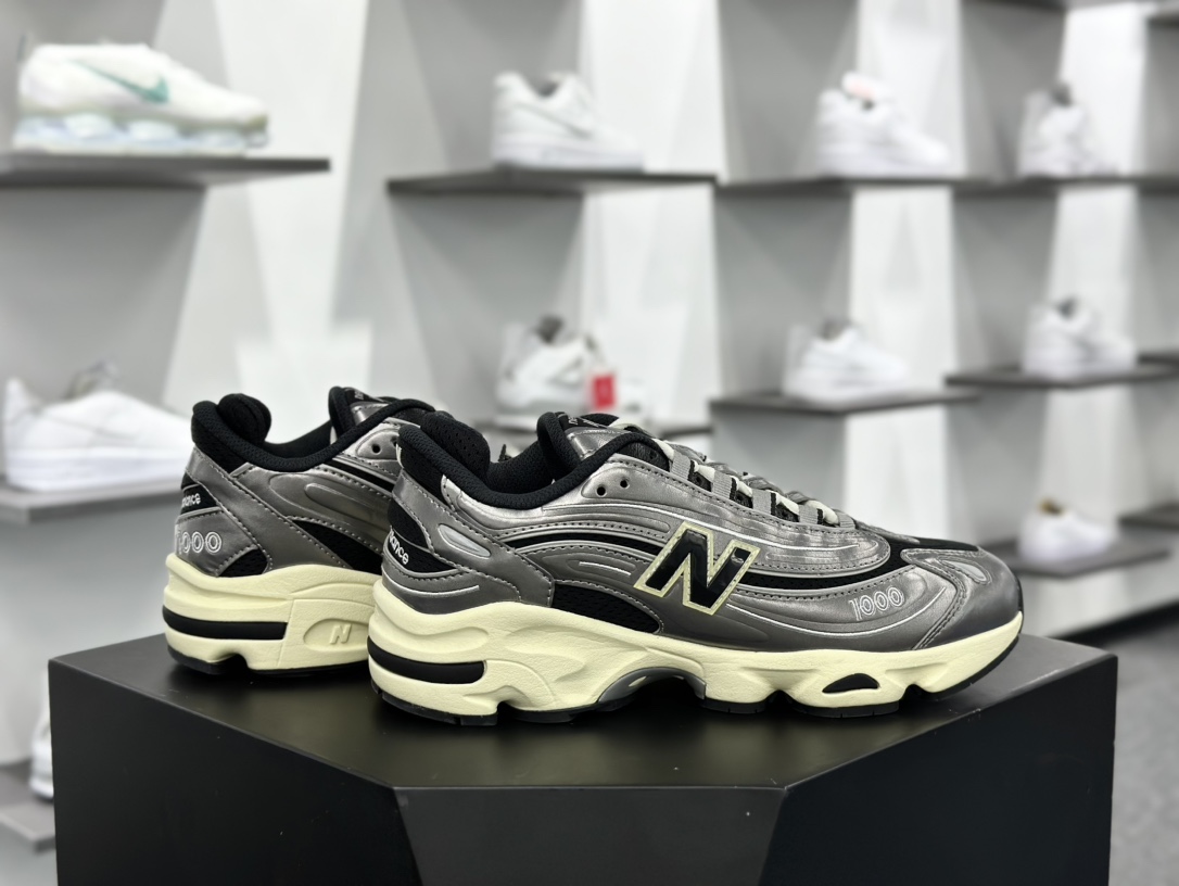 NB新百伦New Balance M1000”Silver Metallic”系列低帮慢跑鞋“金属钛钢银黑”M1000SL