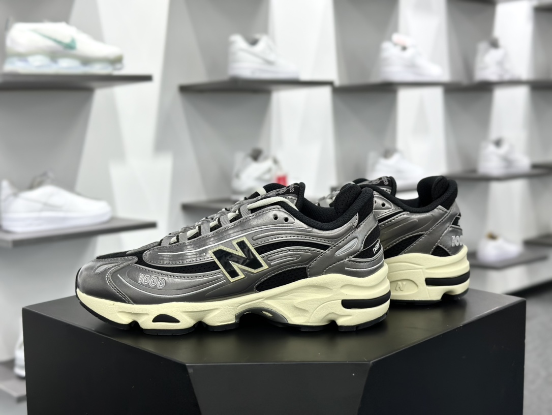 NB新百伦New Balance M1000”Silver Metallic”系列低帮慢跑鞋“金属钛钢银黑”M1000SL