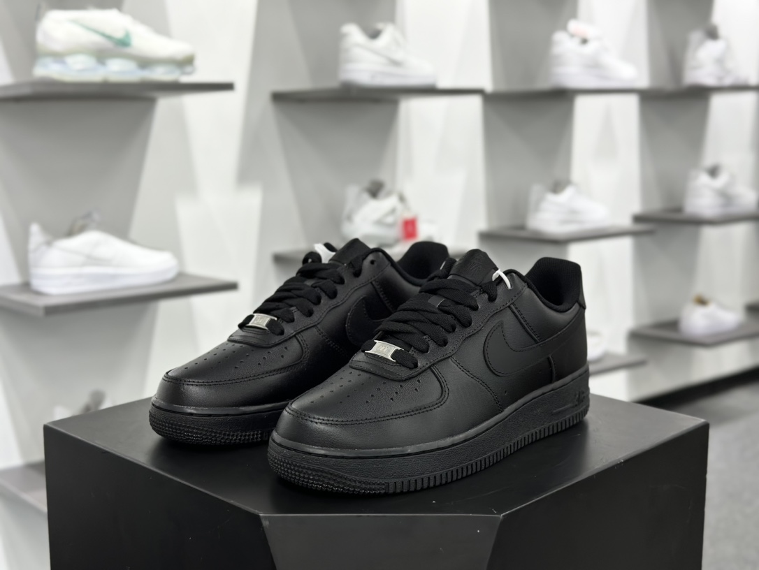 耐克Nike By You Air Force 1'07 Low Retro SP空军一号低帮板鞋“亮皮全黑空军”CW2288-001