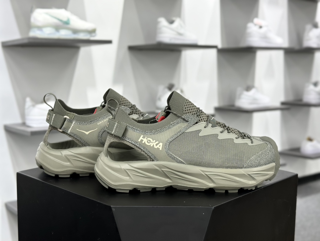 Hoka One One Hopara 2 Sandals 霍帕拉2代系列水路两用溯溪涉水休闲户外露营凉鞋“橄榄绿灰”1147650/BYT