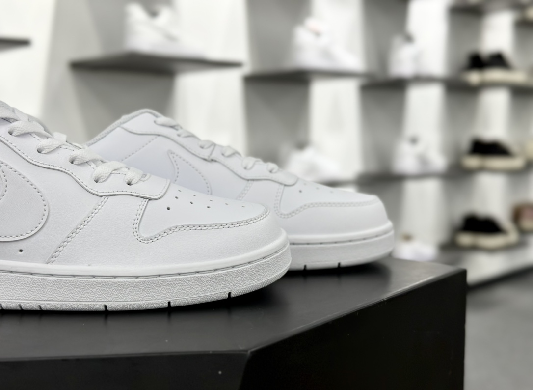 耐克Nike Court Borough Low 2”All White”学院系列板鞋“皮革全白”BQ5448-100