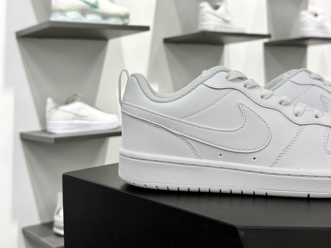 耐克Nike Court Borough Low 2”All White”学院系列板鞋“皮革全白”BQ5448-100