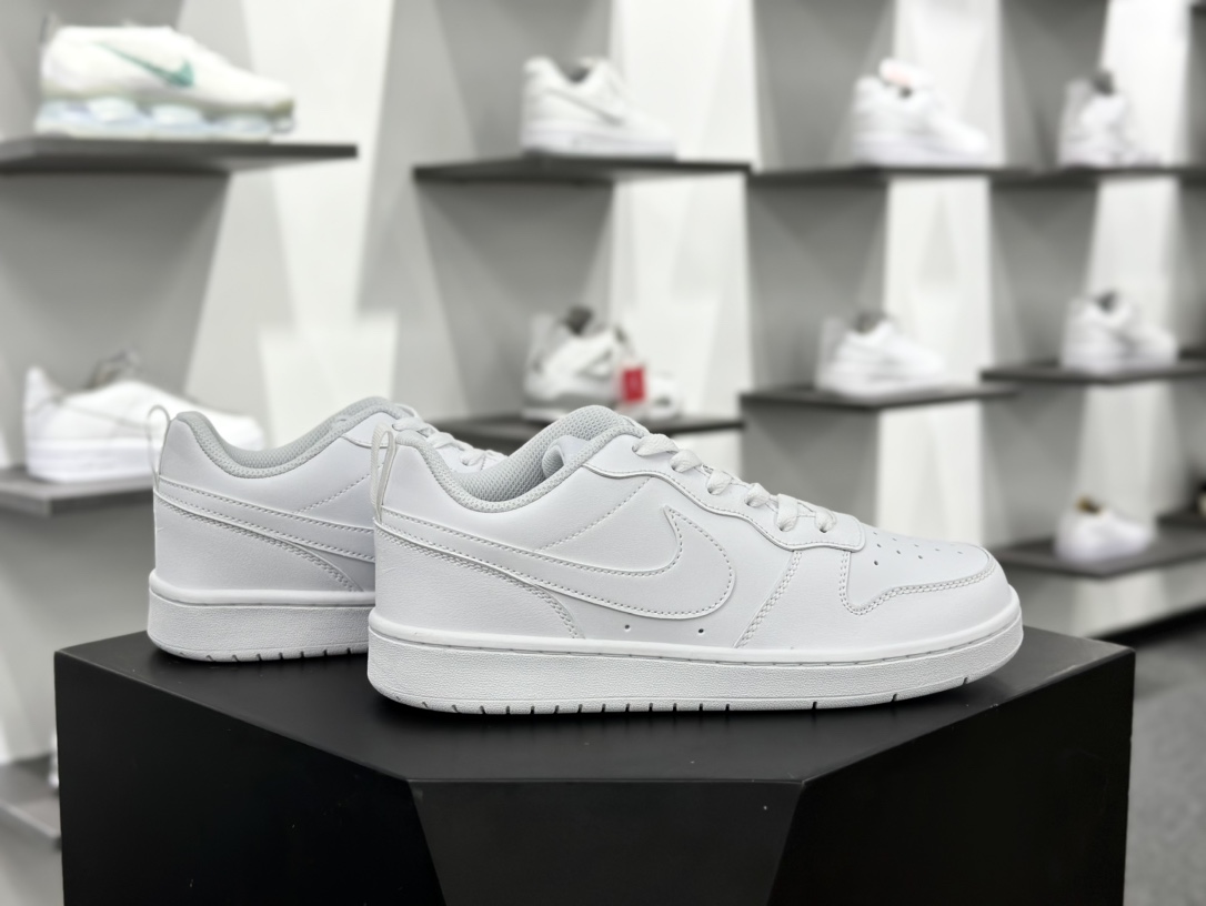 耐克Nike Court Borough Low 2”All White”学院系列板鞋“皮革全白”BQ5448-100