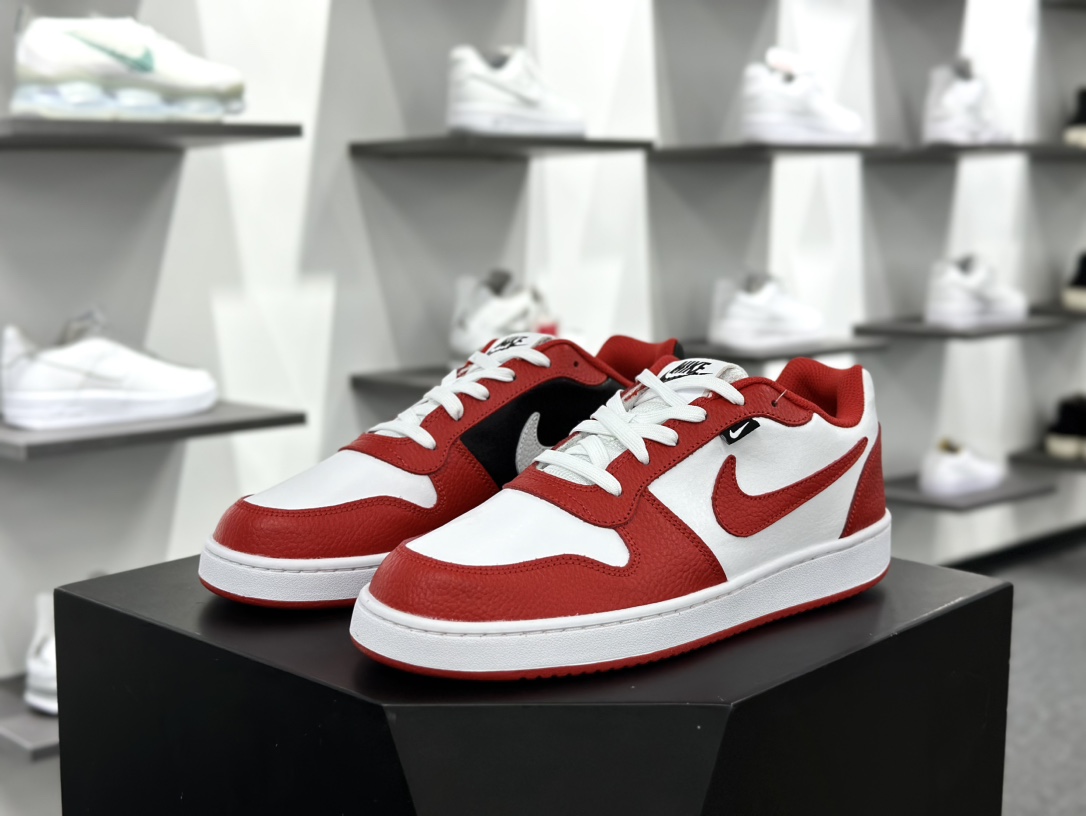 耐克Nike Ebernon Low Premium”White University Red”伊贝尔农系列低帮板鞋“皮革大学红白黑”AQ1774-101