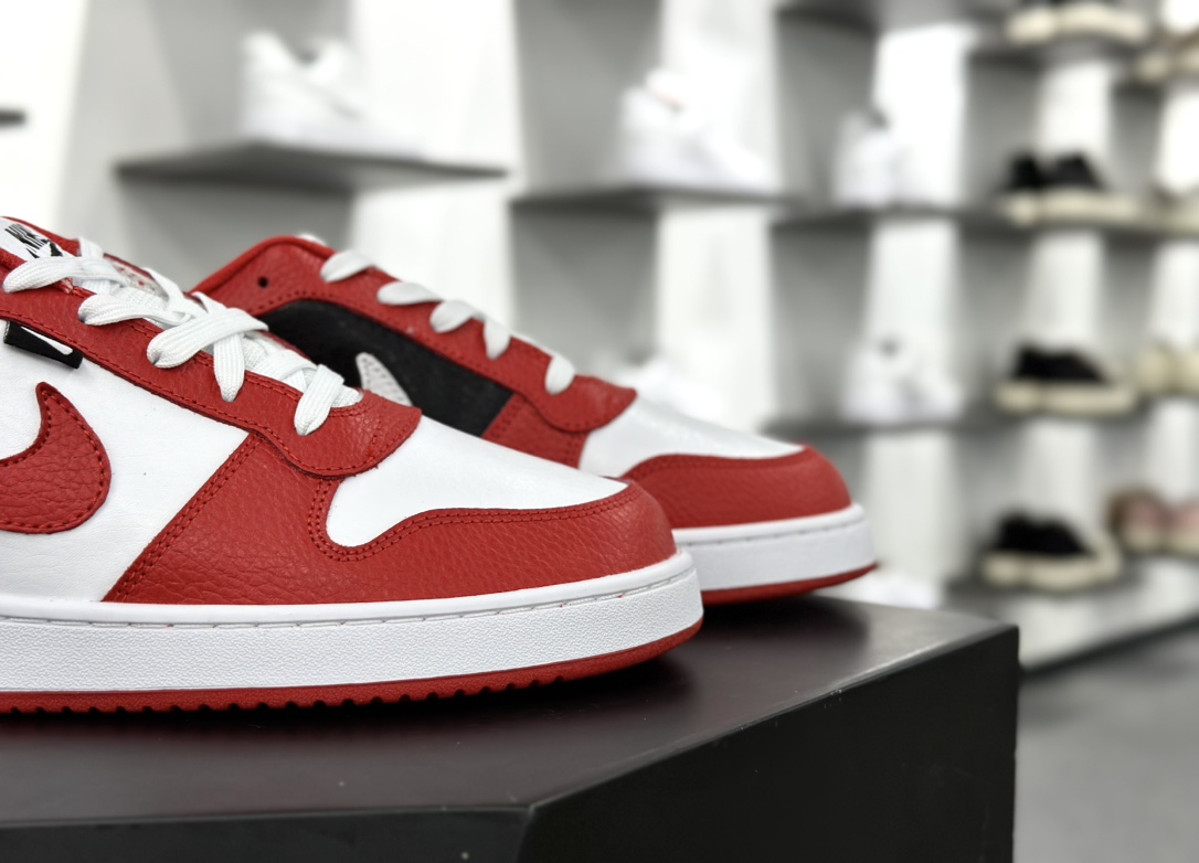 耐克Nike Ebernon Low Premium”White University Red”伊贝尔农系列低帮板鞋“皮革大学红白黑”AQ1774-101