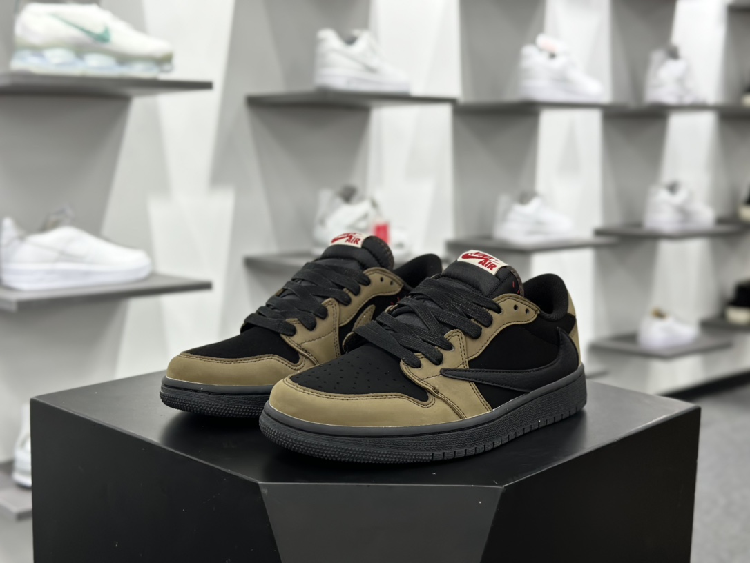 Travis Scott X Nike Air Jordan 1 Low OG SP”Velvet Brown”AJ1乔丹一代篮球鞋“TS联名摩卡棕黑倒钩11.0”DM7866-202