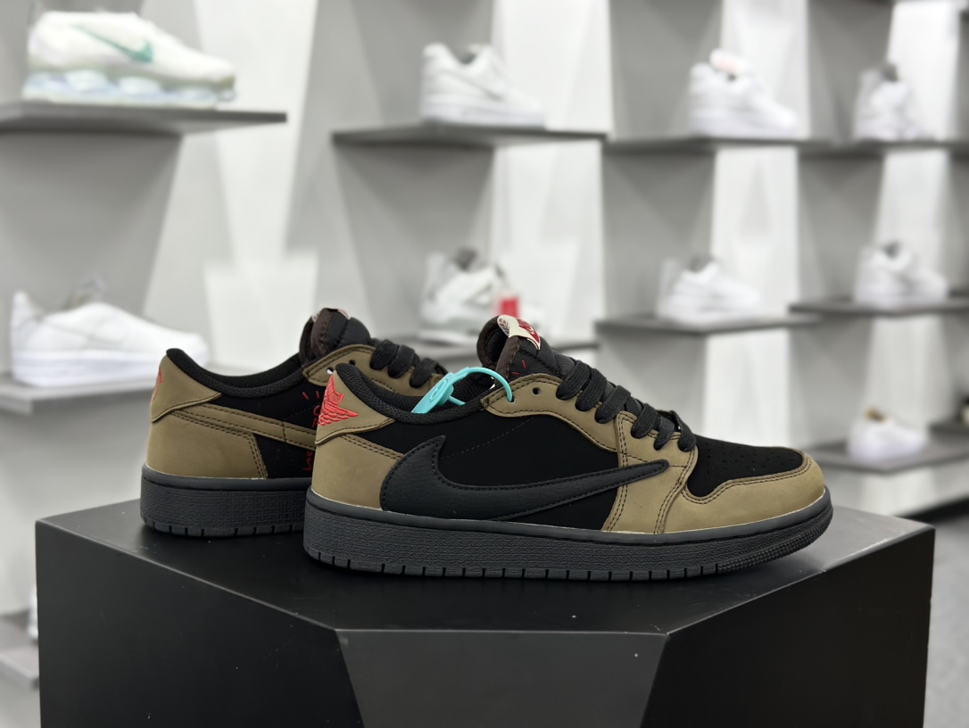 Travis Scott X Nike Air Jordan 1 Low OG SP”Velvet Brown”AJ1乔丹一代篮球鞋“TS联名摩卡棕黑倒钩11.0”DM7866-202