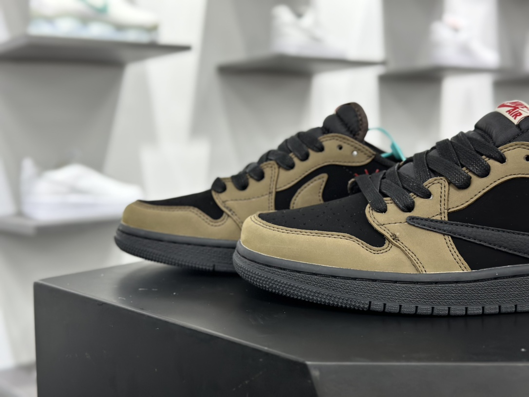 Travis Scott X Nike Air Jordan 1 Low OG SP”Velvet Brown”AJ1乔丹一代篮球鞋“TS联名摩卡棕黑倒钩11.0”DM7866-202