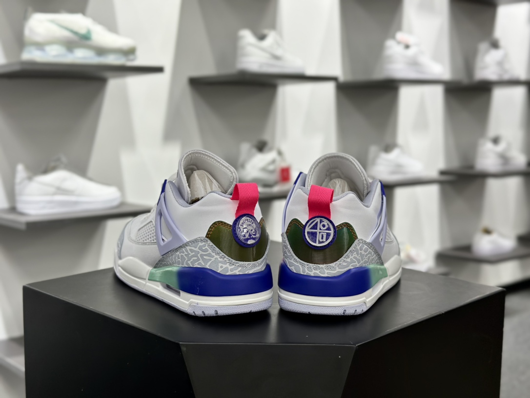 耐克Nike Air Jordan Spizike Low”White Obsidian”斯派克篮球鞋“白蓝粉东单”HF5758-151