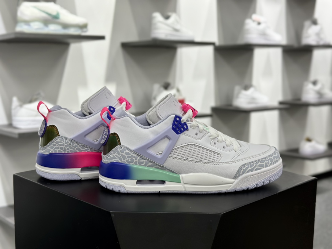 耐克Nike Air Jordan Spizike Low”White Obsidian”斯派克篮球鞋“白蓝粉东单”HF5758-151