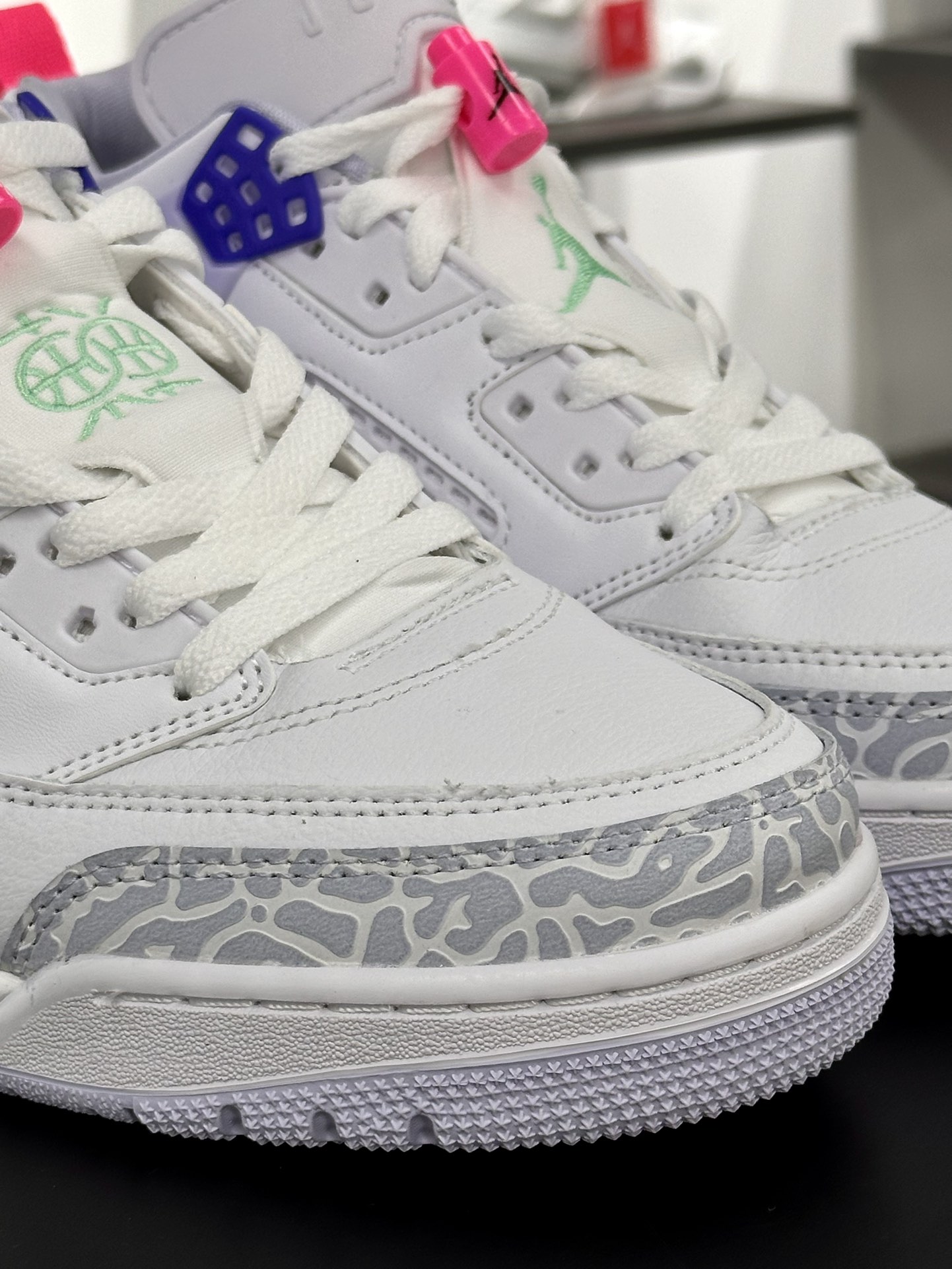 耐克Nike Air Jordan Spizike Low”White Obsidian”斯派克篮球鞋“白蓝粉东单”HF5758-151