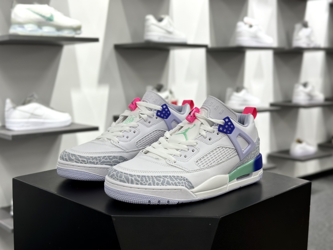 耐克Nike Air Jordan Spizike Low”White Obsidian”斯派克篮球鞋“白蓝粉东单”HF5758-151