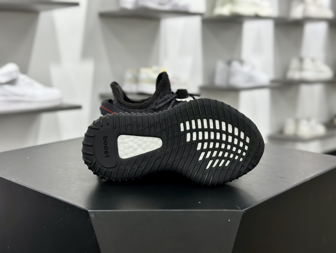 Kanye West x Adidas Yeezy Boost 350 V2”Core Black/White”椰子慢跑鞋童鞋“黑满天星”FU9007