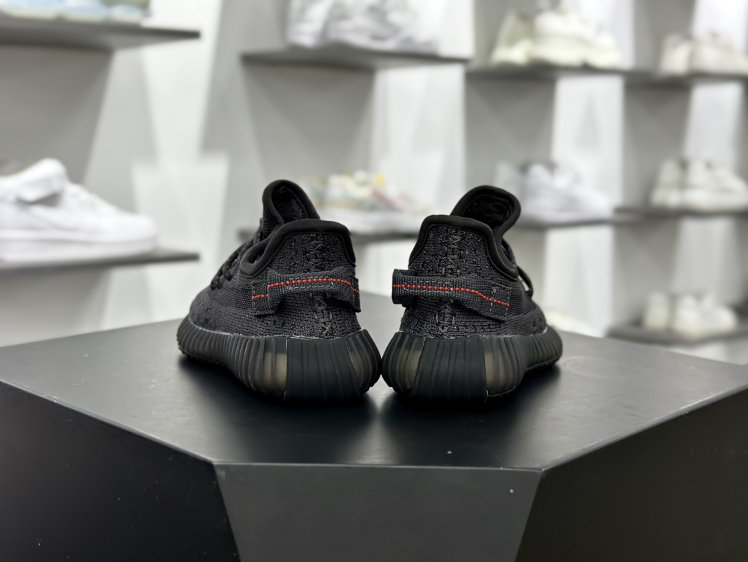 Kanye West x Adidas Yeezy Boost 350 V2”Core Black/White”椰子慢跑鞋童鞋“黑满天星”FU9007