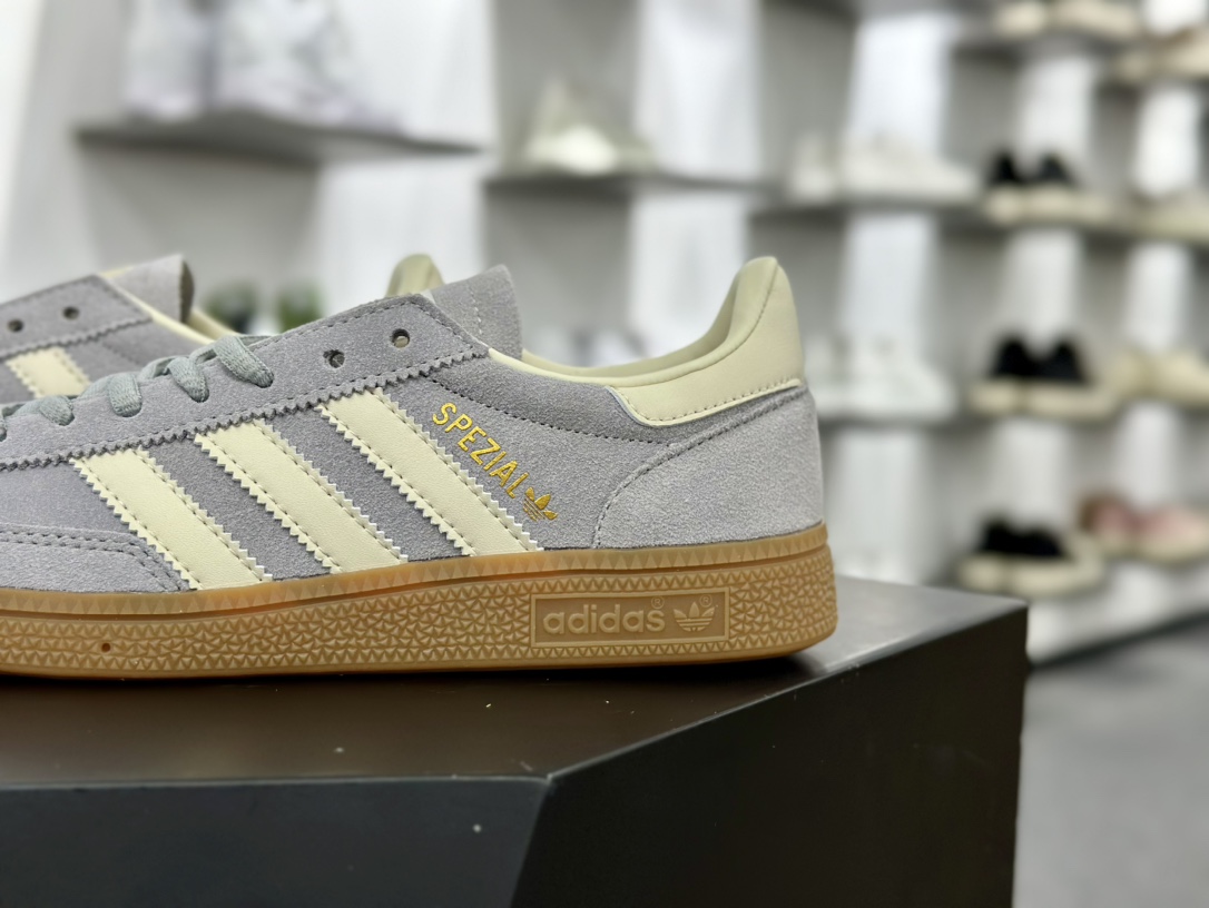 阿迪达斯Adidas Originals Handball SPZL 手球运动员系列板鞋“翻毛灰蓝米白生胶底”IF7086