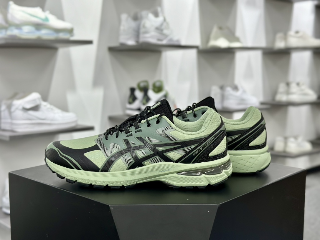 亚瑟士/Asics Gel-Terrain”Dark Jade Black”全地形系列低帮运动跑步鞋“青绿黑”1203A342-300