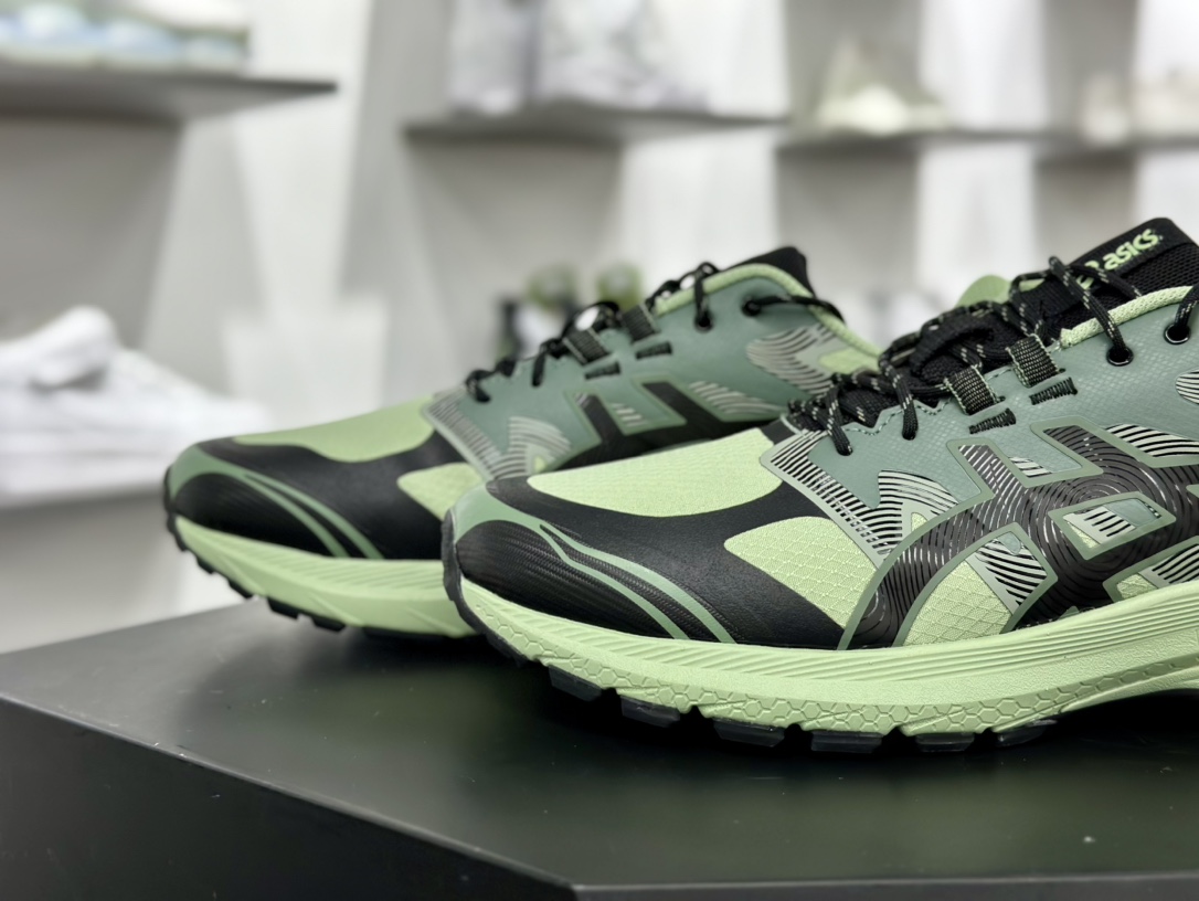 亚瑟士/Asics Gel-Terrain”Dark Jade Black”全地形系列低帮运动跑步鞋“青绿黑”1203A342-300