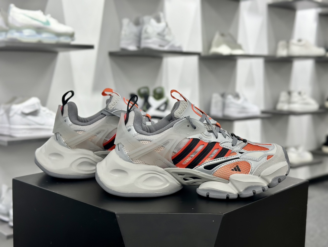 阿迪达斯Adidas XLG Runner Deluxe 跑步者豪华版系列低帮休闲运动慢跑鞋“金属银黑橙”JP5763