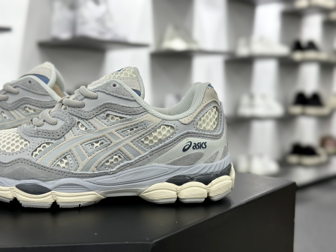 亚瑟士/Asics Gel-NYC 系列低帮复古休闲运动慢跑鞋“冷灰米白灰蓝”1203A372-600