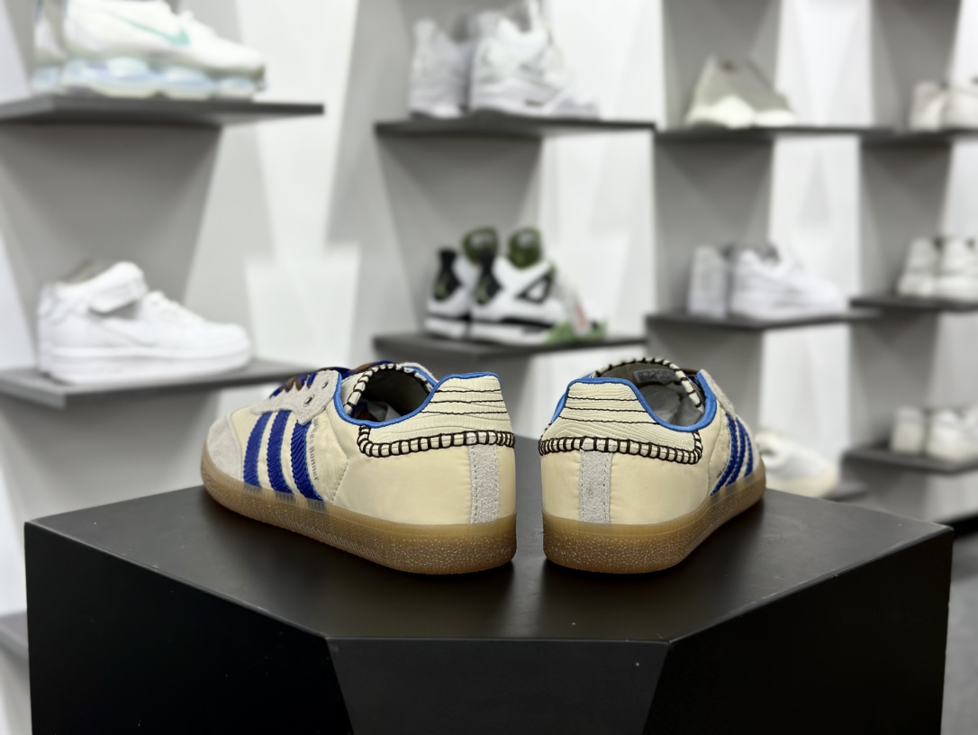 Wales Bonner x Adidas Originals Samba Classic”White/Royal Blue/Gum”桑巴舞板鞋“联名米白皇家蓝生胶底”IH7756