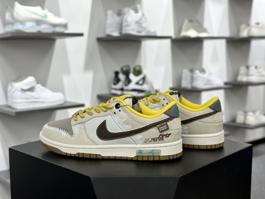 耐克Nike SB Dunk Low”Age of Sail”扣篮系列低帮板鞋“黄棕航海时代风帆涂鸦”FV3629-371