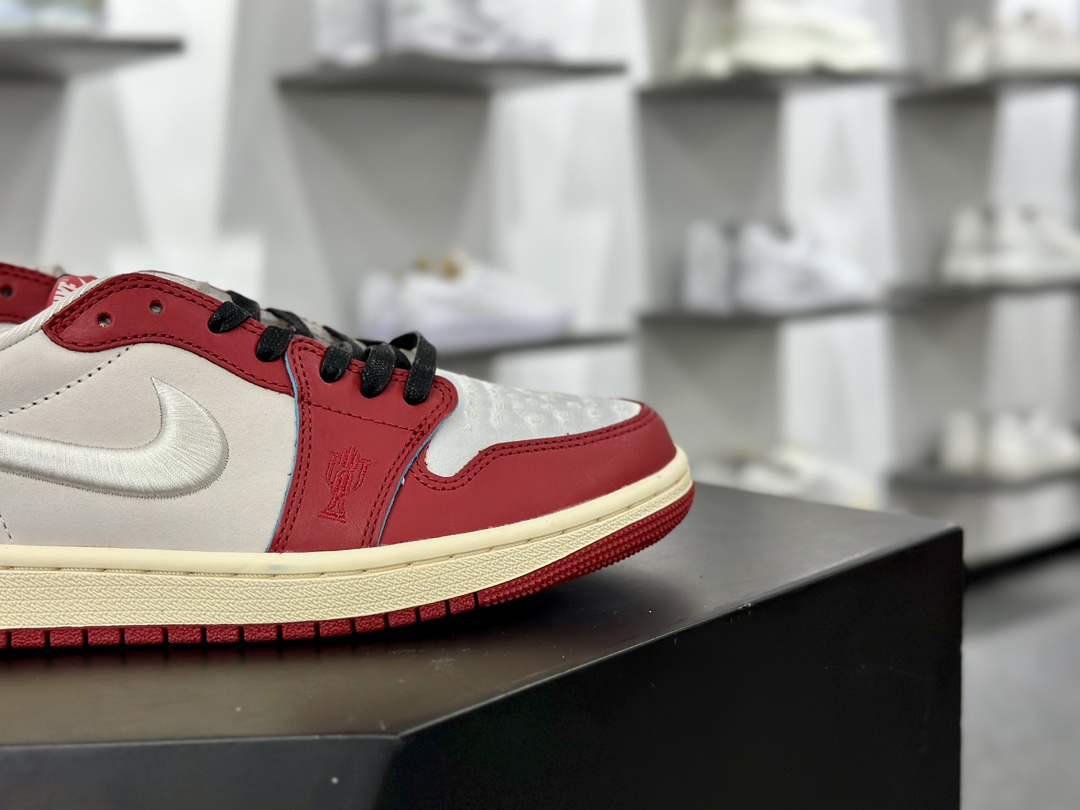 Trophy Room x Nike Air Jordan 1 Retro Low OG SP”Home”AJ1乔丹一代低帮篮球鞋“联名皮革白黑红芝加哥2.0”FN0432-017