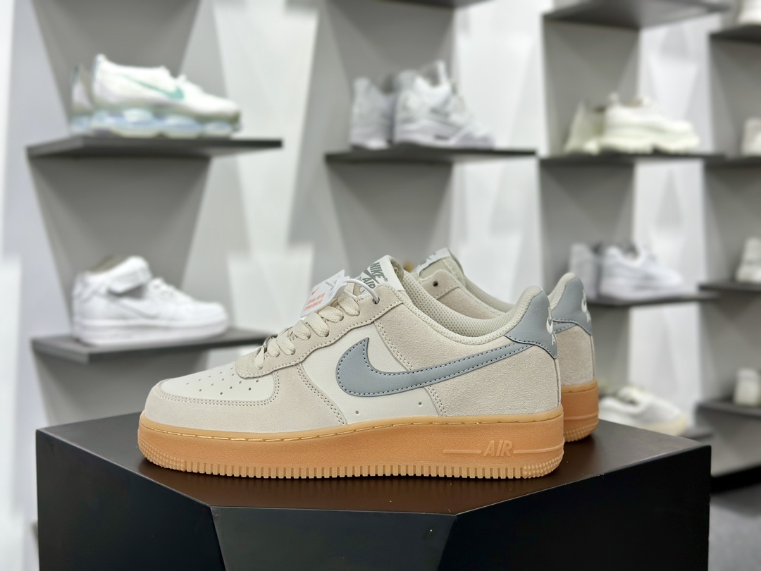 耐克Nike Air Force 1'07 LV8 Low”Light Smoke Grey”空军一号低帮板鞋“米白灰生胶底”FQ8714-002