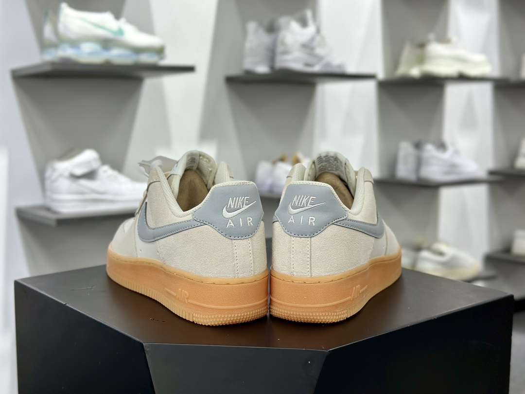 耐克Nike Air Force 1'07 LV8 Low”Light Smoke Grey”空军一号低帮板鞋“米白灰生胶底”FQ8714-002