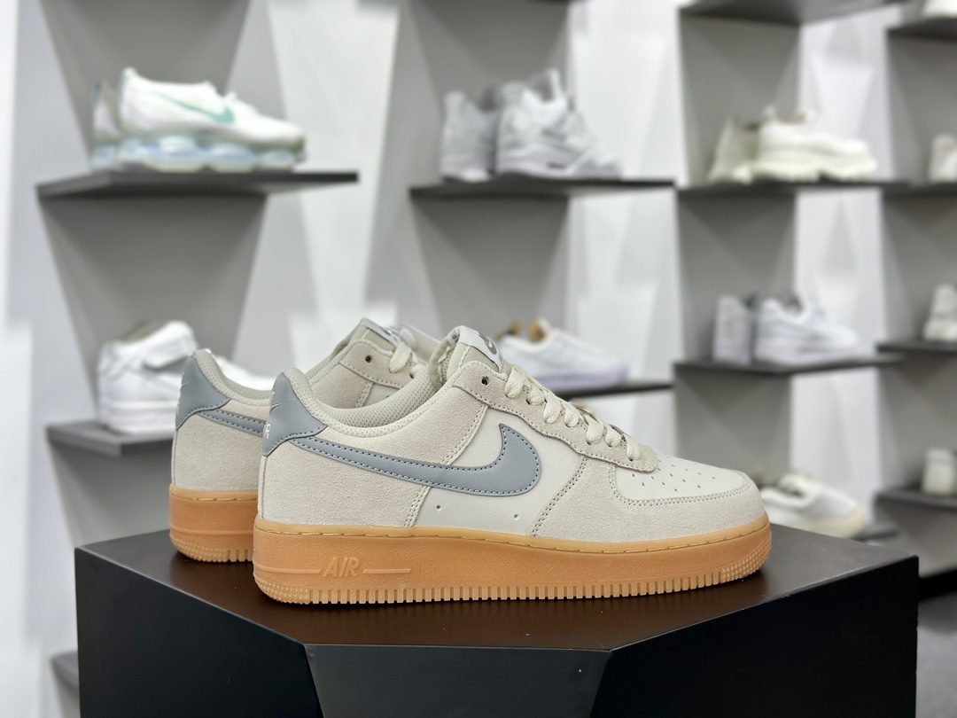 耐克Nike Air Force 1'07 LV8 Low”Light Smoke Grey”空军一号低帮板鞋“米白灰生胶底”FQ8714-002