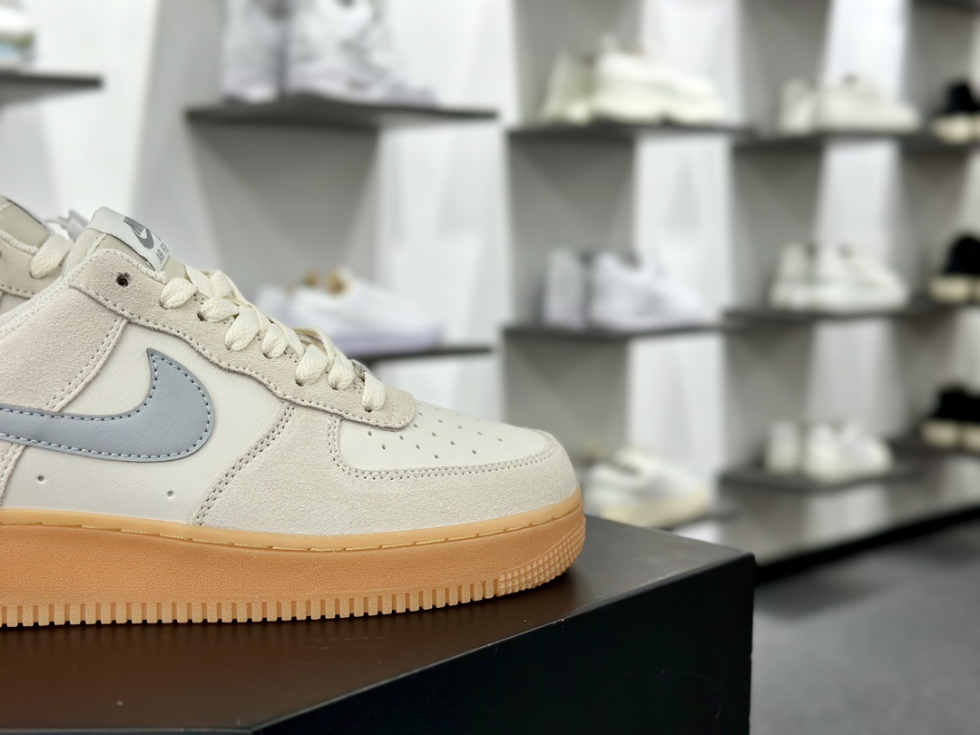 耐克Nike Air Force 1'07 LV8 Low”Light Smoke Grey”空军一号低帮板鞋“米白灰生胶底”FQ8714-002