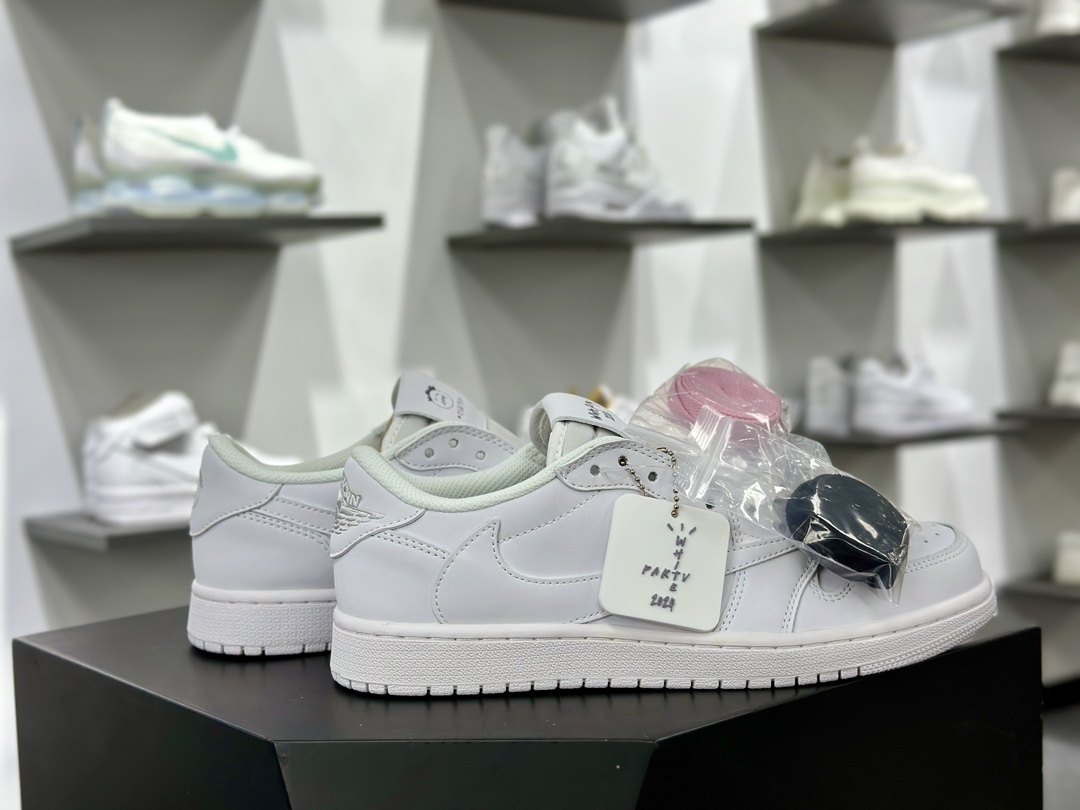 Travis Scott X Nike Air Jordan 1 Low OG SP”All White”AJ1乔丹一代篮球鞋“TS联名全白倒钩”DM7866-202