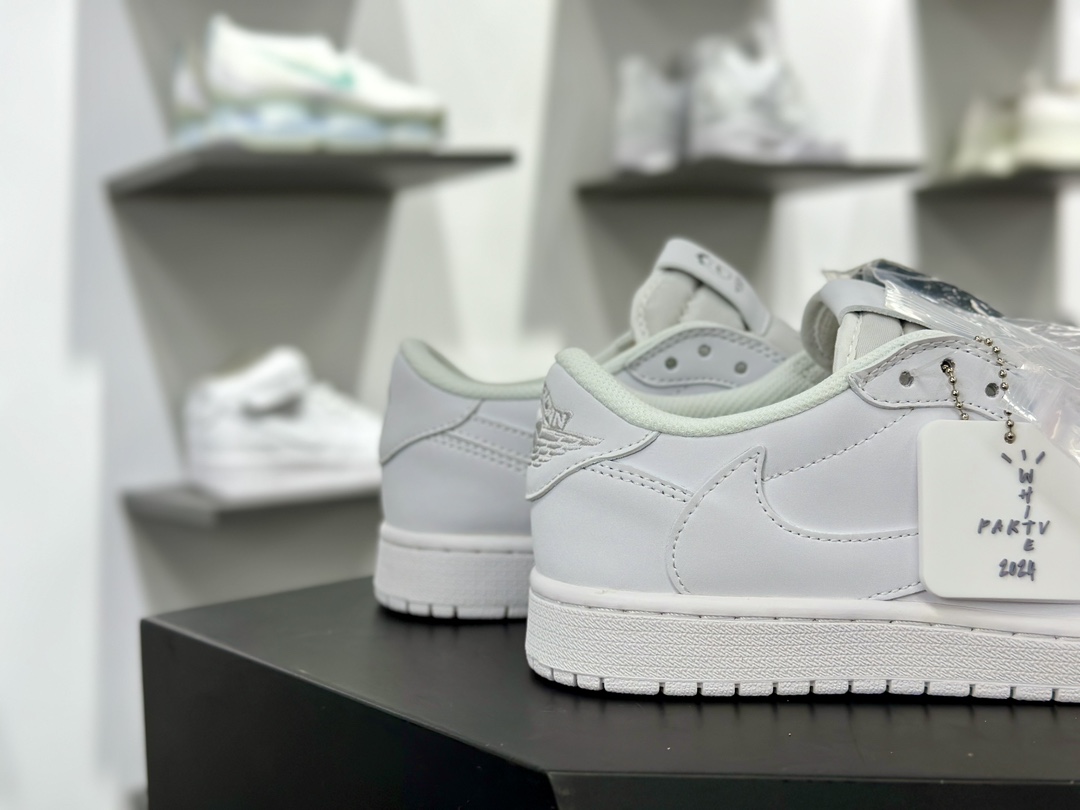 Travis Scott X Nike Air Jordan 1 Low OG SP”All White”AJ1乔丹一代篮球鞋“TS联名全白倒钩”DM7866-202