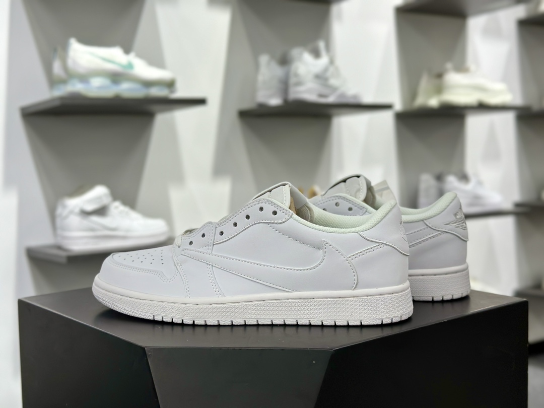 Travis Scott X Nike Air Jordan 1 Low OG SP”All White”AJ1乔丹一代篮球鞋“TS联名全白倒钩”DM7866-202