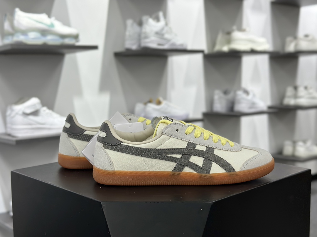 鬼塚虎/Onitsuka Tiger Tokuten 得分系列低帮板鞋“皮革米白灰深灰生胶底”1183C086-101