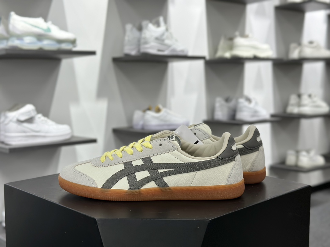 鬼塚虎/Onitsuka Tiger Tokuten 得分系列低帮板鞋“皮革米白灰深灰生胶底”1183C086-101