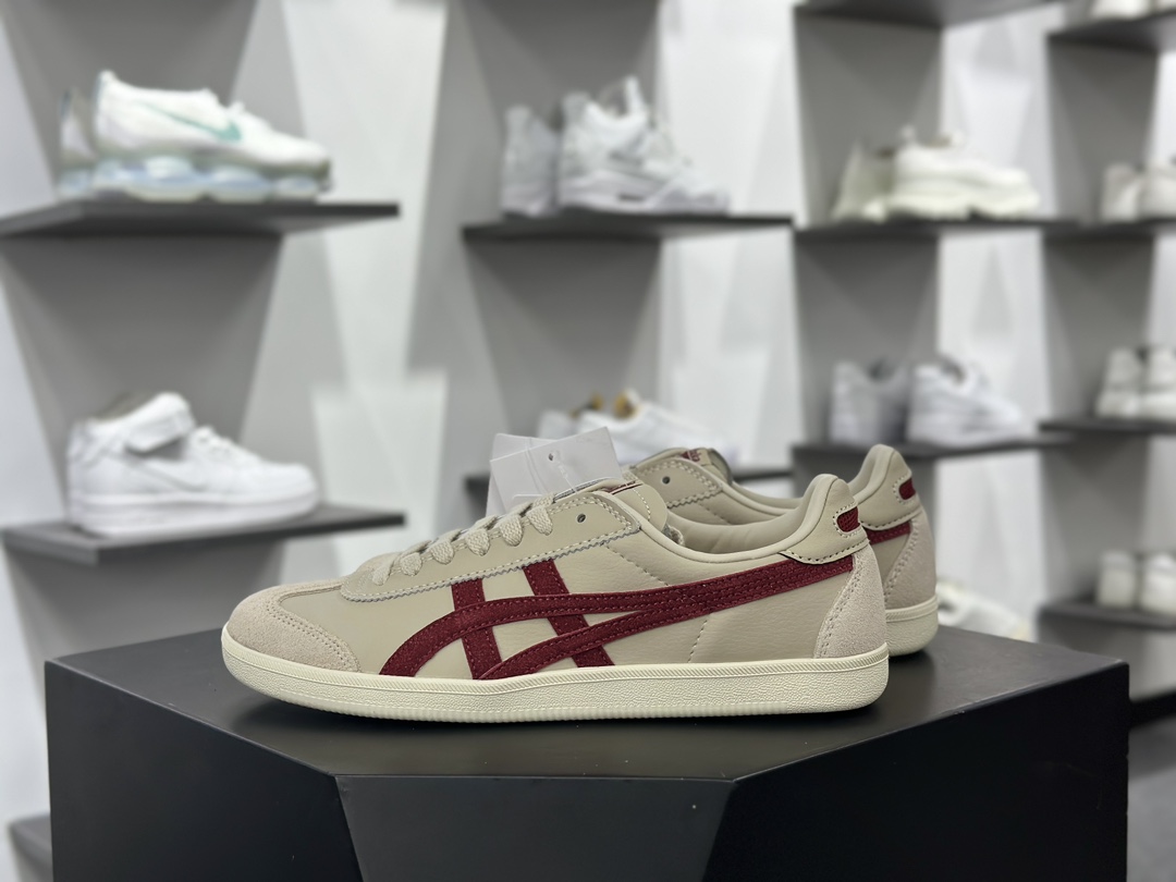 鬼塚虎/Onitsuka Tiger Tokuten 得分系列低帮复古板鞋“皮革燕麦黄酒红生胶底”1183C086-200