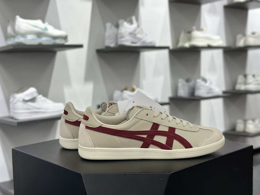 鬼塚虎/Onitsuka Tiger Tokuten 得分系列低帮复古板鞋“皮革燕麦黄酒红生胶底”1183C086-200