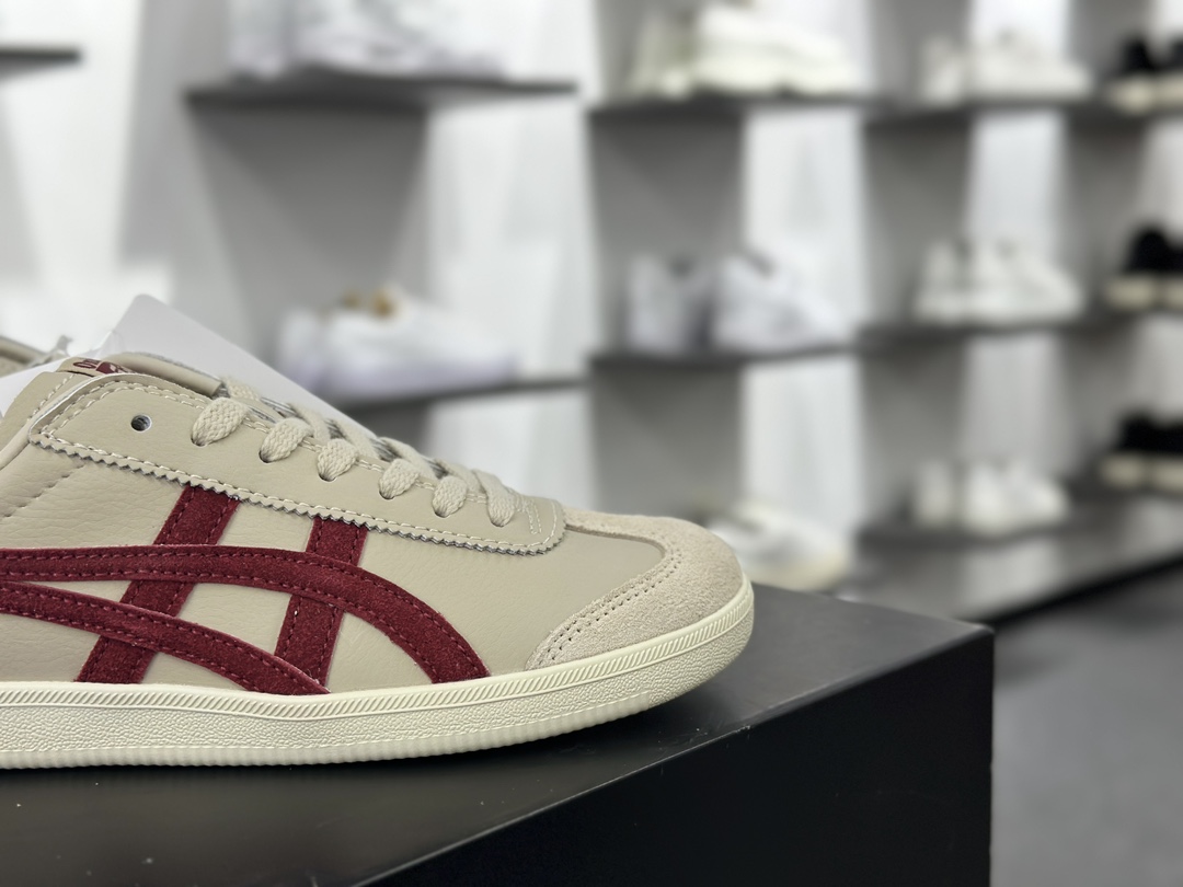 鬼塚虎/Onitsuka Tiger Tokuten 得分系列低帮复古板鞋“皮革燕麦黄酒红生胶底”1183C086-200