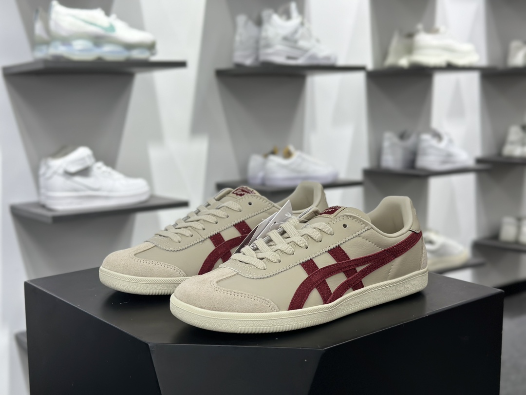 鬼塚虎/Onitsuka Tiger Tokuten 得分系列低帮复古板鞋“皮革燕麦黄酒红生胶底”1183C086-200